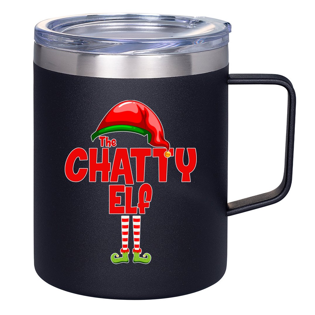 The Chatty Elf Christmas 12oz Stainless Steel Coffee Mug