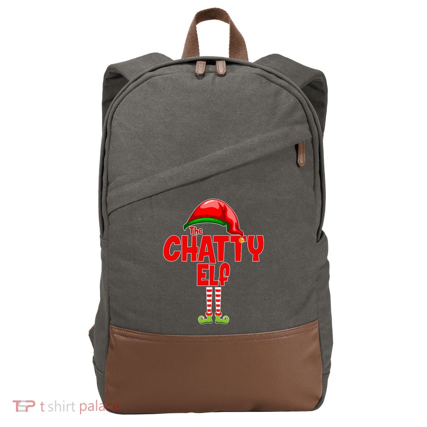The Chatty Elf Christmas Cotton Canvas Backpack
