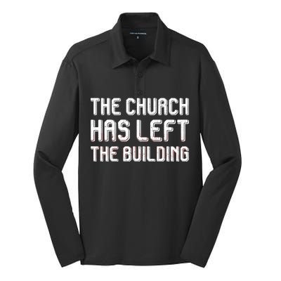 The Church Has Left The Building Silk Touch Performance Long Sleeve Polo