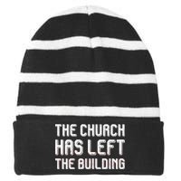 The Church Has Left The Building Striped Beanie with Solid Band