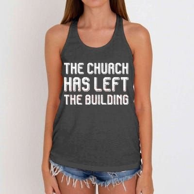 The Church Has Left The Building Women's Knotted Racerback Tank