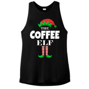 The Coffee Elf Family Matching Christmas Ladies PosiCharge Tri-Blend Wicking Tank