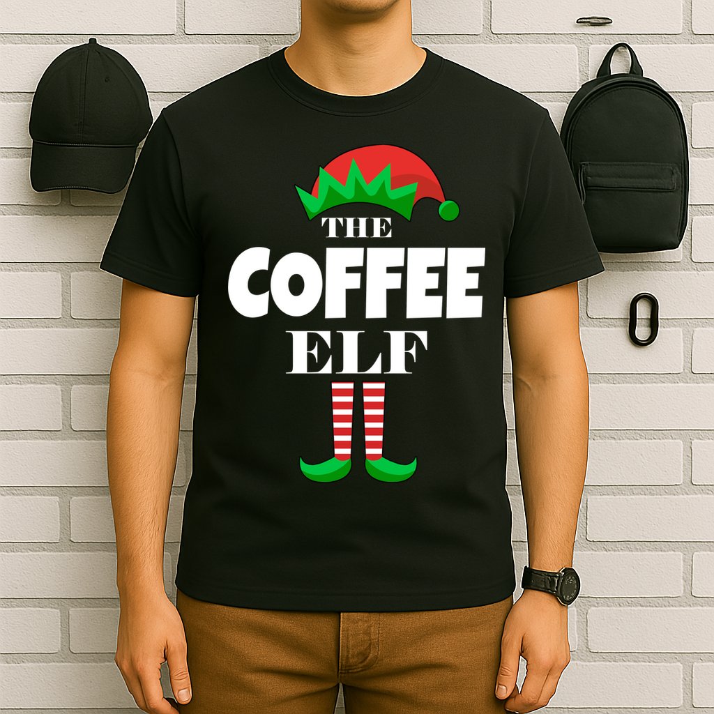 The Coffee Elf Family Matching Christmas T-Shirt