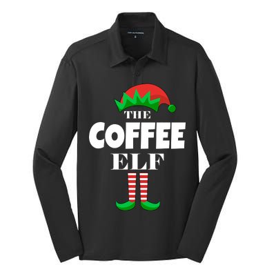 The Coffee Elf Family Matching Christmas Silk Touch Performance Long Sleeve Polo