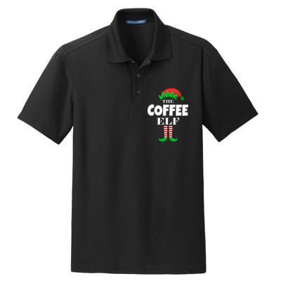 The Coffee Elf Family Matching Christmas Dry Zone Grid Polo