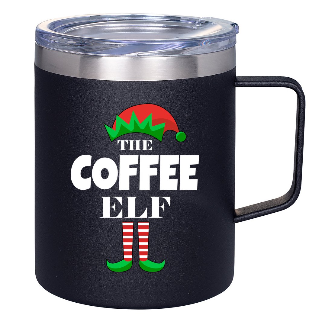 The Coffee Elf Family Matching Christmas 12oz Stainless Steel Coffee Mug