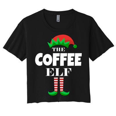 The Coffee Elf Family Matching Christmas Women's Crop Top Tee