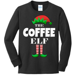 The Coffee Elf Family Matching Christmas Kids Long Sleeve Shirt