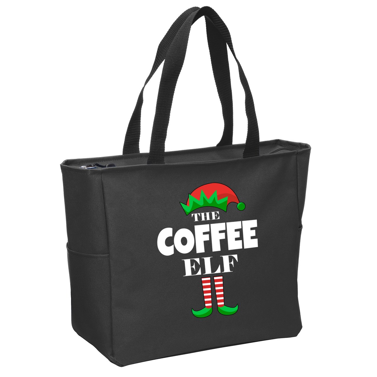 The Coffee Elf Family Matching Christmas Zip Tote Bag