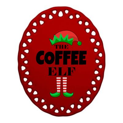 The Coffee Elf Family Matching Christmas Ceramic Oval Ornament