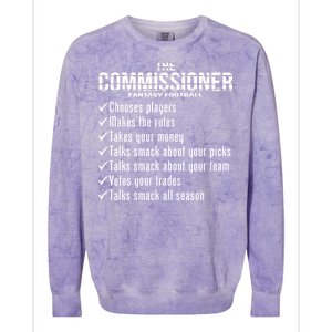 The Commissioner Fantasy Football  Colorblast Crewneck Sweatshirt