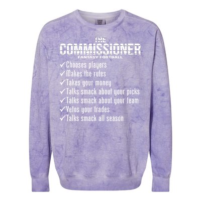 The Commissioner Fantasy Football  Colorblast Crewneck Sweatshirt