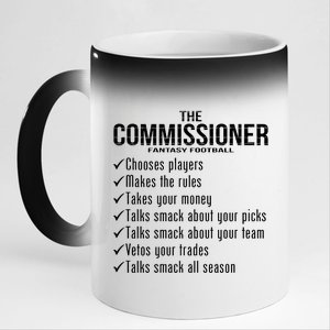 The Commissioner Fantasy Football  11oz Black Color Changing Mug