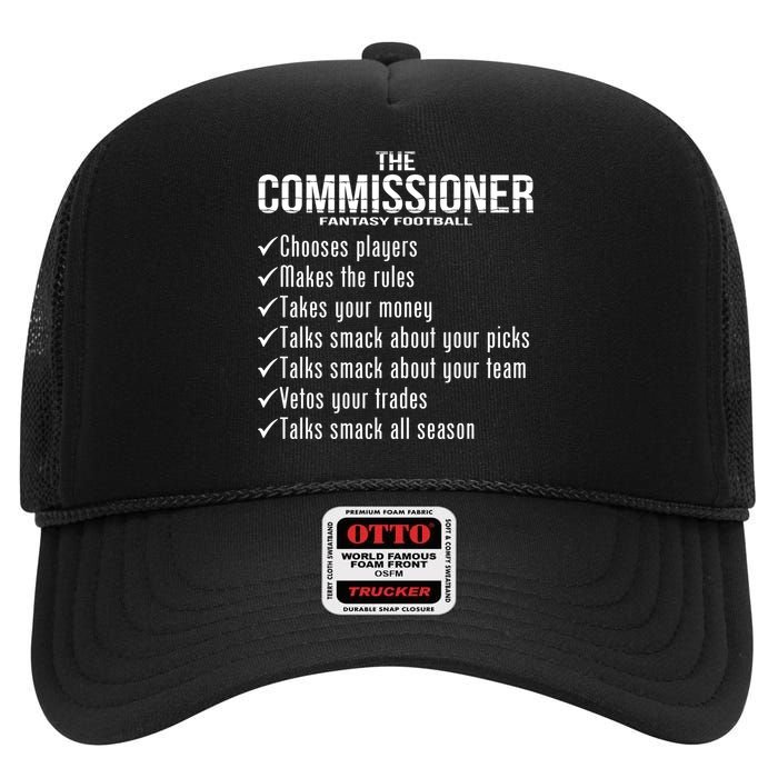 The Commissioner Fantasy Football  High Crown Mesh Back Trucker Hat