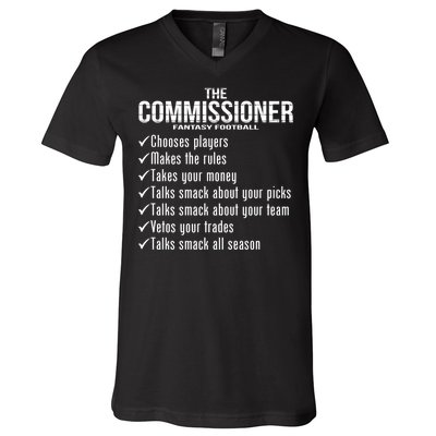 The Commissioner Fantasy Football  V-Neck T-Shirt