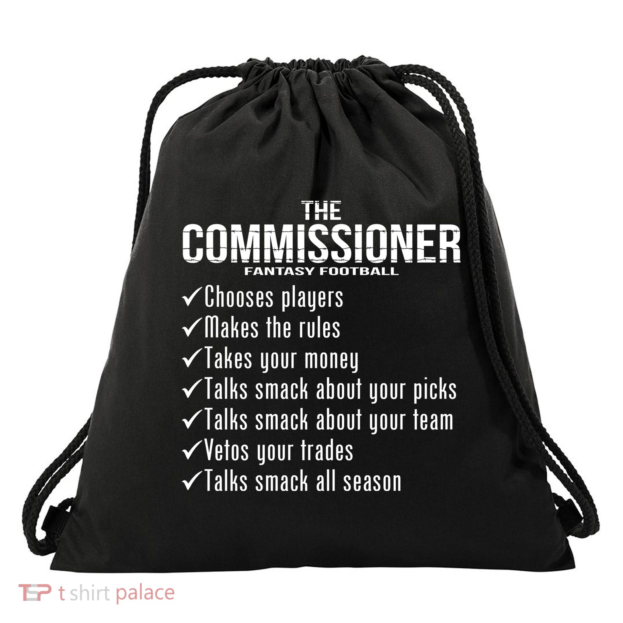 The Commissioner Fantasy Football  Drawstring Bag