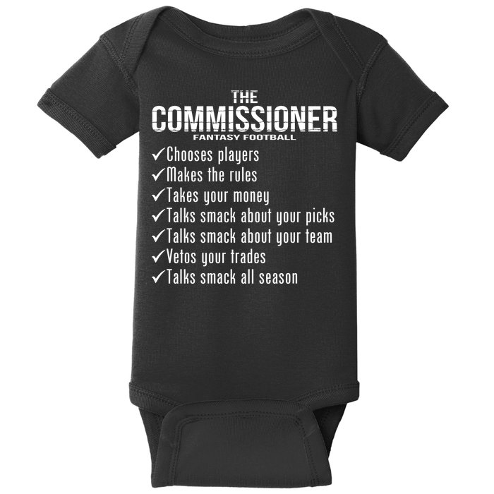 The Commissioner Fantasy Football  Baby Bodysuit