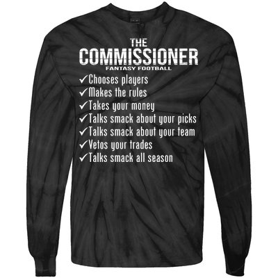 The Commissioner Fantasy Football  Tie-Dye Long Sleeve Shirt