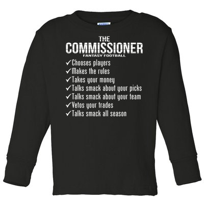 The Commissioner Fantasy Football  Toddler Long Sleeve Shirt