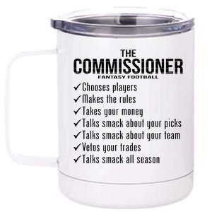 The Commissioner Fantasy Football  12 oz Stainless Steel Tumbler Cup