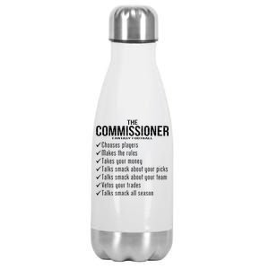 The Commissioner Fantasy Football  Stainless Steel Insulated Water Bottle