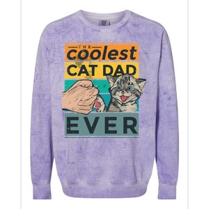 The Coolest Cat Dad Ever Colorblast Crewneck Sweatshirt