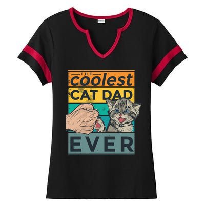 The Coolest Cat Dad Ever Ladies Halftime Notch Neck Tee