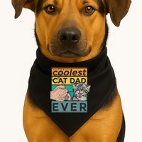 The Coolest Cat Dad Ever USA-Made Doggie Bandana