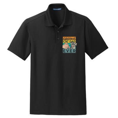 The Coolest Cat Dad Ever Dry Zone Grid Polo