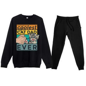 The Coolest Cat Dad Ever Premium Crewneck Sweatsuit Set