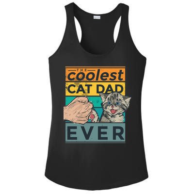 The Coolest Cat Dad Ever Ladies PosiCharge Competitor Racerback Tank