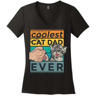 The Coolest Cat Dad Ever Women's V-Neck T-Shirt