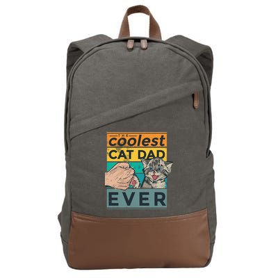 The Coolest Cat Dad Ever Cotton Canvas Backpack