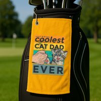 The Coolest Cat Dad Ever Golf Towel