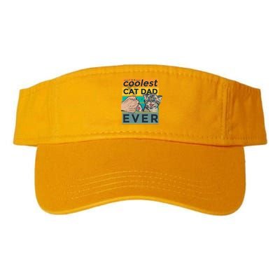 The Coolest Cat Dad Ever Valucap Bio-Washed Visor