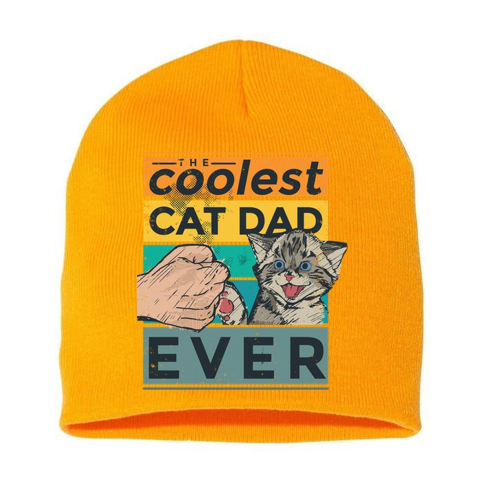 The Coolest Cat Dad Ever Short Acrylic Beanie