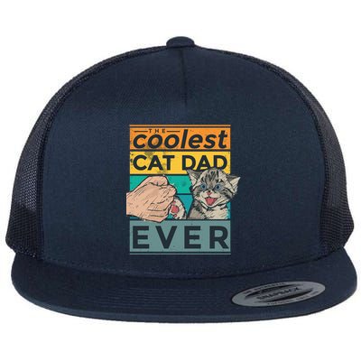 The Coolest Cat Dad Ever Flat Bill Trucker Hat