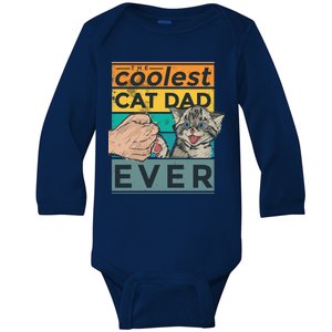 The Coolest Cat Dad Ever Baby Long Sleeve Bodysuit