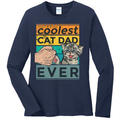 The Coolest Cat Dad Ever Ladies Long Sleeve Shirt