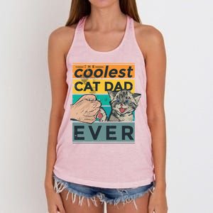 The Coolest Cat Dad Ever Women's Knotted Racerback Tank