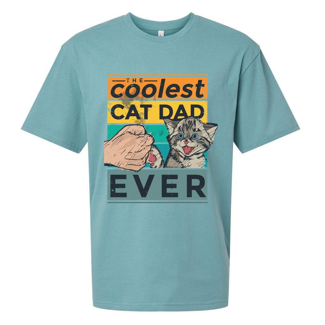 The Coolest Cat Dad Ever Sueded Cloud Jersey T-Shirt
