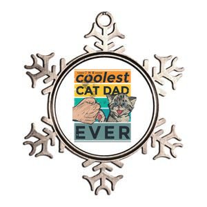 The Coolest Cat Dad Ever Metallic Star Ornament