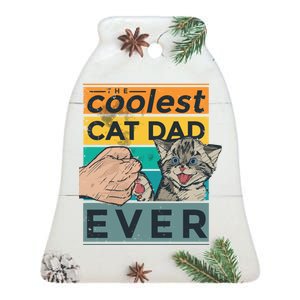 The Coolest Cat Dad Ever Ceramic Bell Ornament