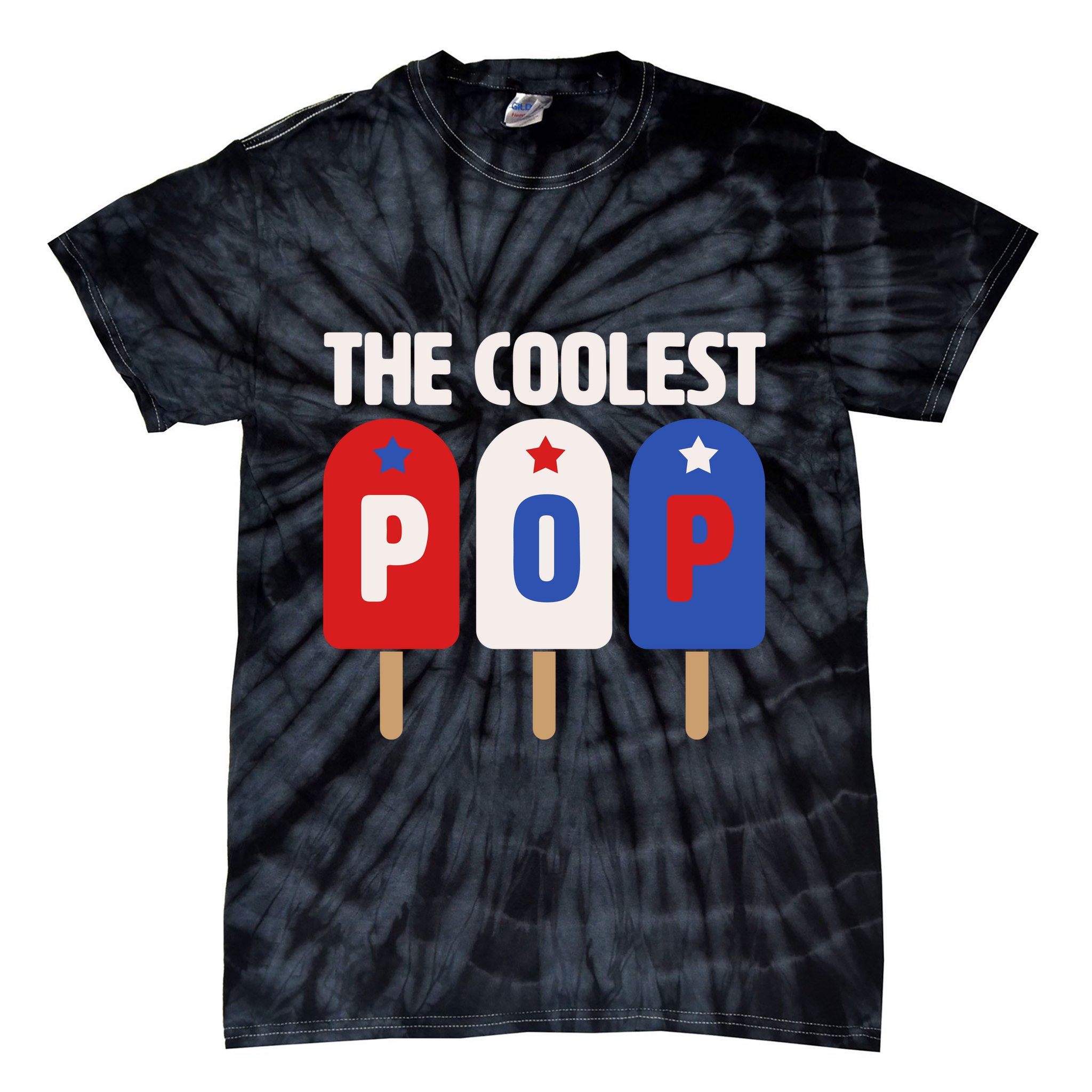 The Coolest Pop Happy Father's Day Popsicles Tie-Dye T-Shirt