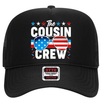 The Cousin Crew USA American Flag High Crown Mesh Back Trucker Hat