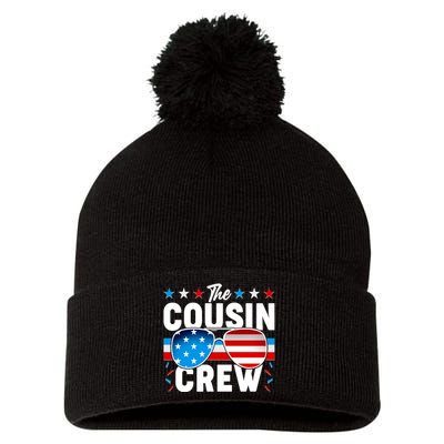 The Cousin Crew USA American Flag Pom Pom 12in Knit Beanie