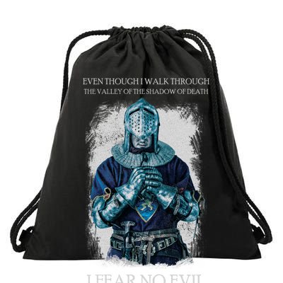 The Crusader Fear No Evil Drawstring Bag