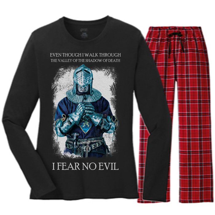 The Crusader Fear No Evil Women's Long Sleeve Flannel Pajama Set 