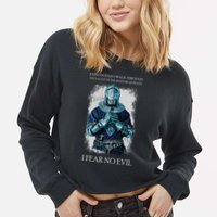 The Crusader Fear No Evil Cropped Pullover Crew