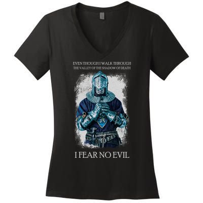 The Crusader Fear No Evil Women's V-Neck T-Shirt